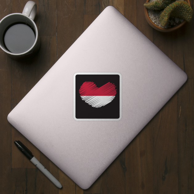 Indonesia Heart Flag Design by Sanu Designs